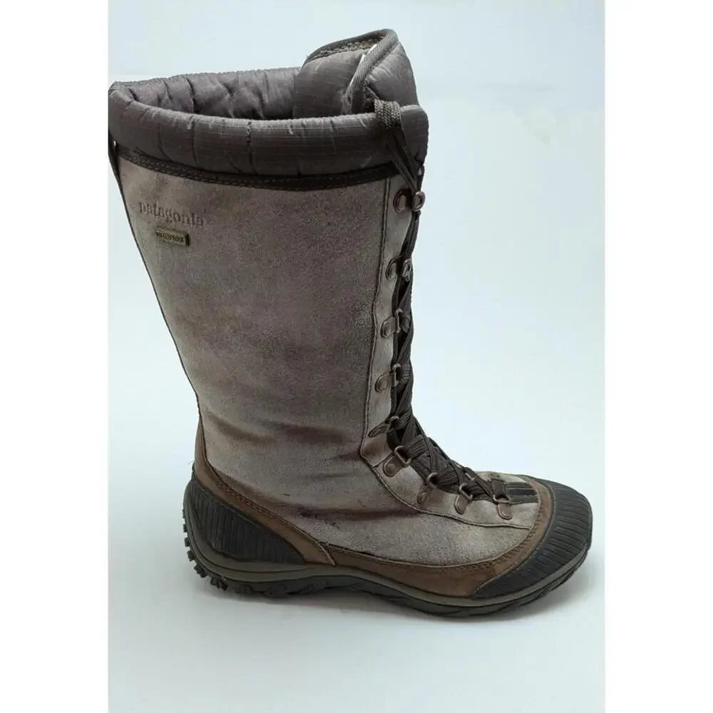 Womens Patagonia Koyuk Waterproof Velvet Brown‎ Leather Snow Boots T10690 Size 7